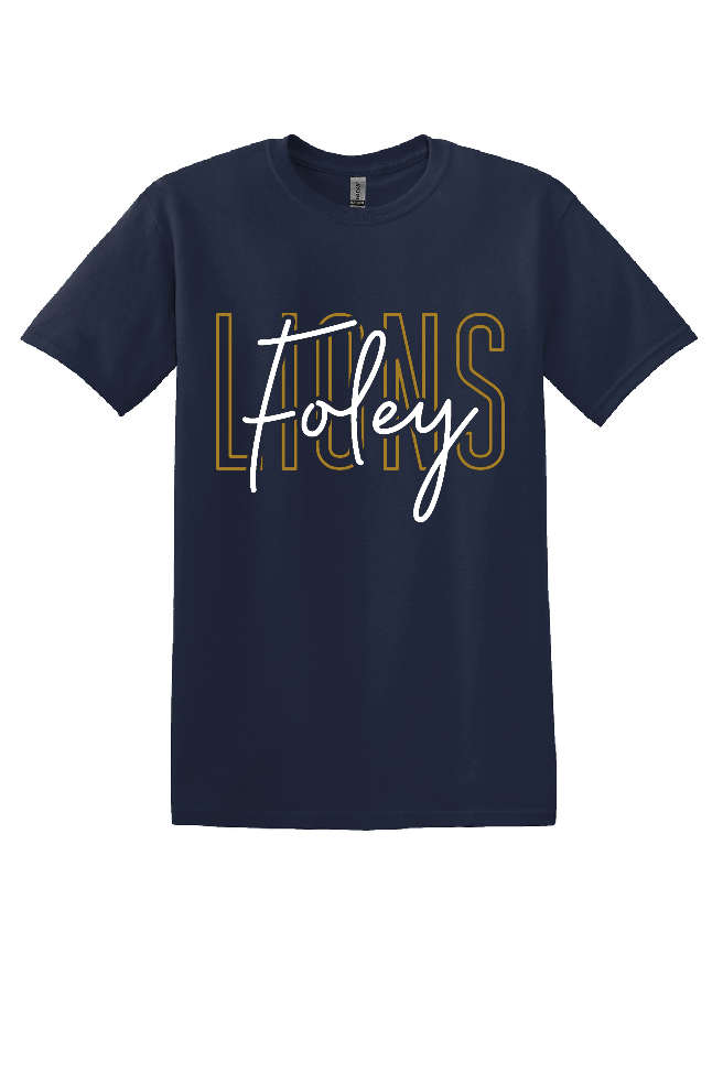 Foley Lions Script Tee - Adult
